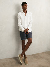 Cotton Chino Shorts with Stretch Airforce Blue | Mens