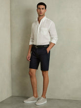 Cotton Chino Shorts with Stretch Navy | Mens