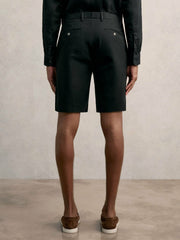 Cotton Chino Shorts with Stretch Black | Mens