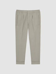 9-14 yrs Relaxed Elasticated Trousers with Turn-Ups Taupe | Children