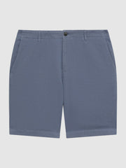 Cotton-Linen Blend Shorts Airforce Blue | Mens