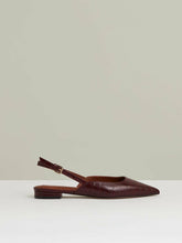 Leather Slingback Ballerina Pumps Oxblood | Womens
