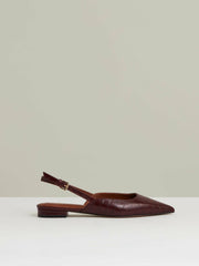 Leather Slingback Ballerina Pumps Oxblood | Womens