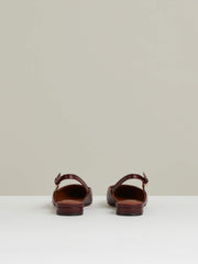 Leather Slingback Ballerina Pumps Oxblood | Womens