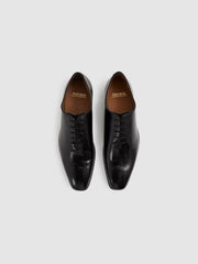 Leather Brogue Detail Lace-Up Shoes Black | Mens