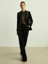 Velvet Flared Suit Trousers Black | Womens