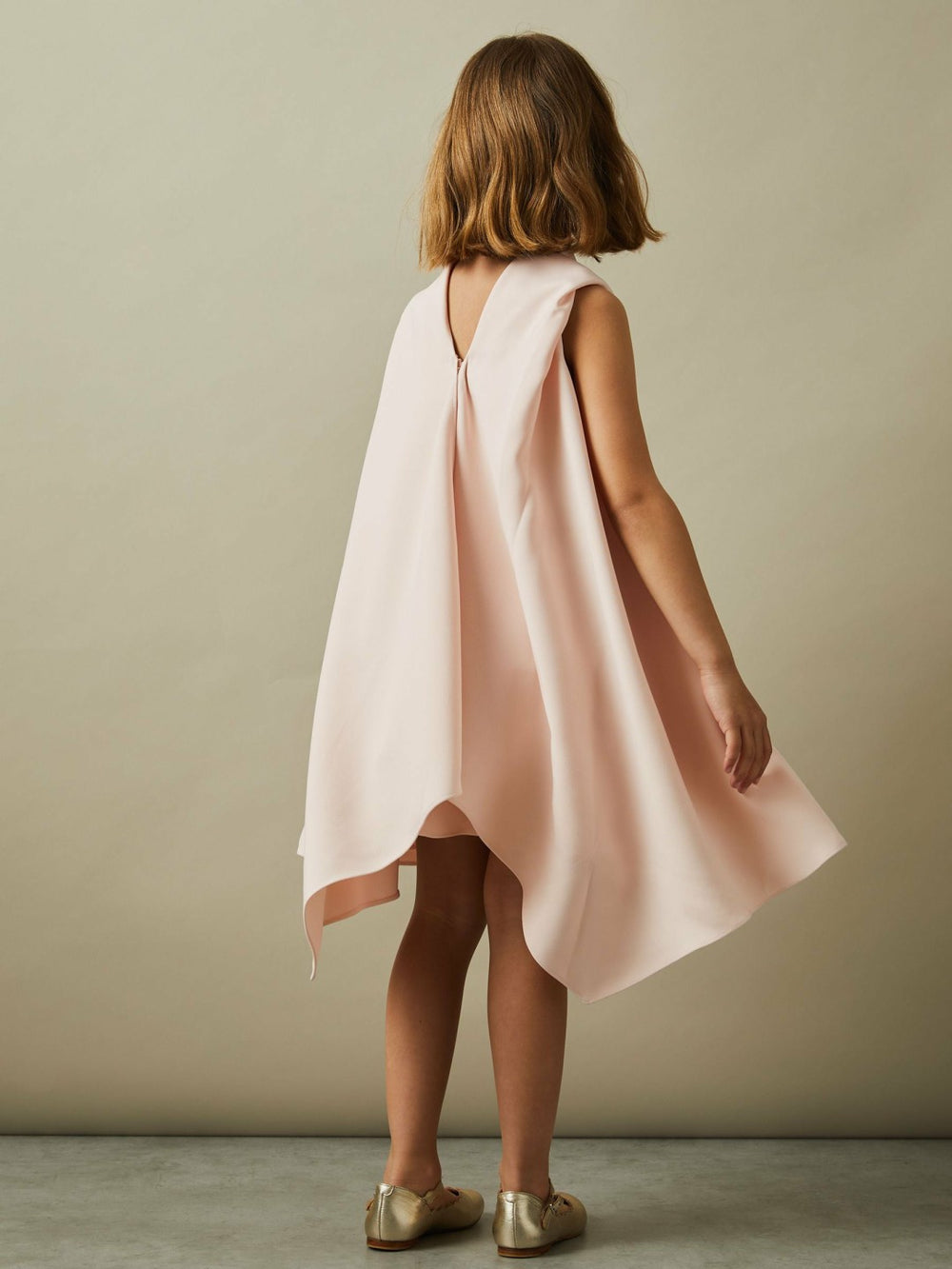 9-13 yrs High-Neck Drape Back Dress Pink | Children