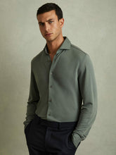 Modal Blend Cutaway Collar Shirt Green Smoke | Mens