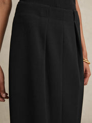 Petite Tailored Midi Suit Skirt Black | Womens