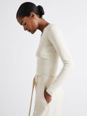 Atelier Knitted Silk-Blend Top Off White | Womens