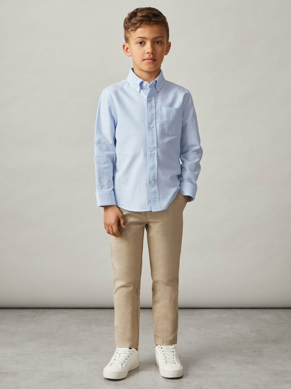 9-13 yrs Button Down Oxford Shirt Soft Blue | Children