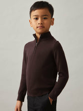 9-13 yrs Merino Wool Half-Zip Funnel Neck Jumper Dark Bordeaux | Children
