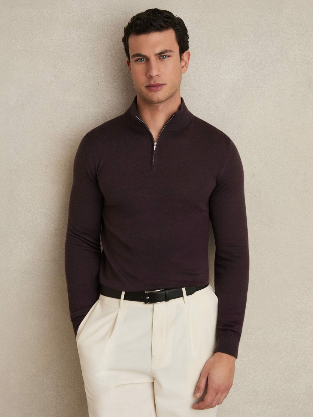 Merino Wool Half-Zip Jumper | Mens