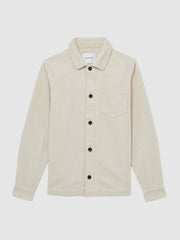 Les Deux Cotton Corduroy Overshirt Ivory | Mens
