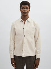 Les Deux Cotton Corduroy Overshirt Ivory | Mens