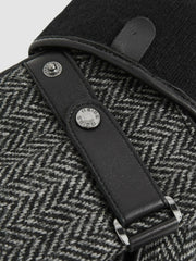 Leather And Wool-Blend Herringbone Gloves Black | Mens