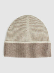 Wool Blend Tipped Beanie Taupe | Womens