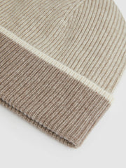 Wool Blend Tipped Beanie Taupe | Womens