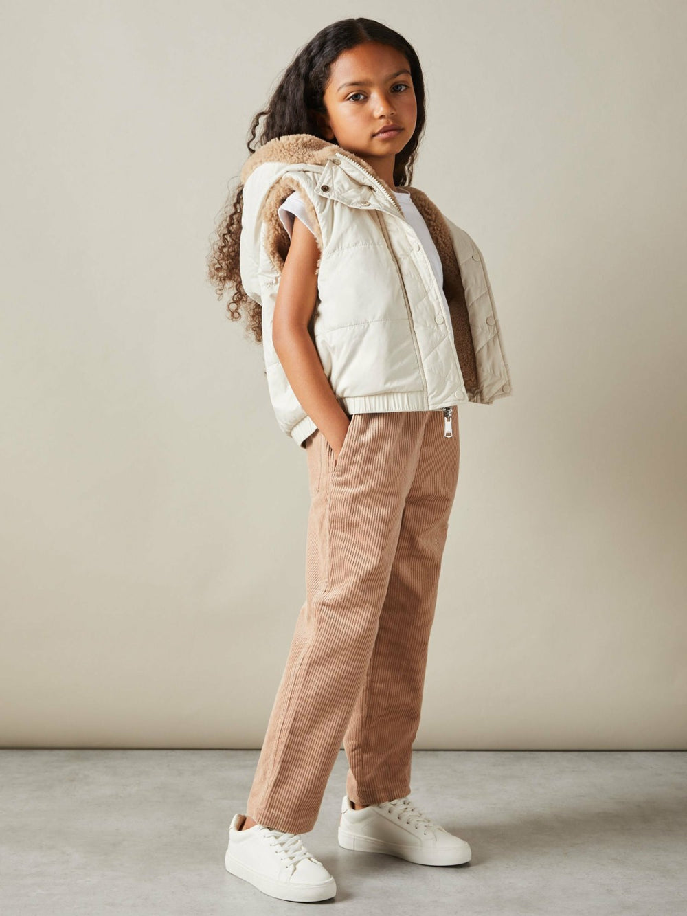 4-9 yrs Reversible Quilted Borg Gilet Brown | Children