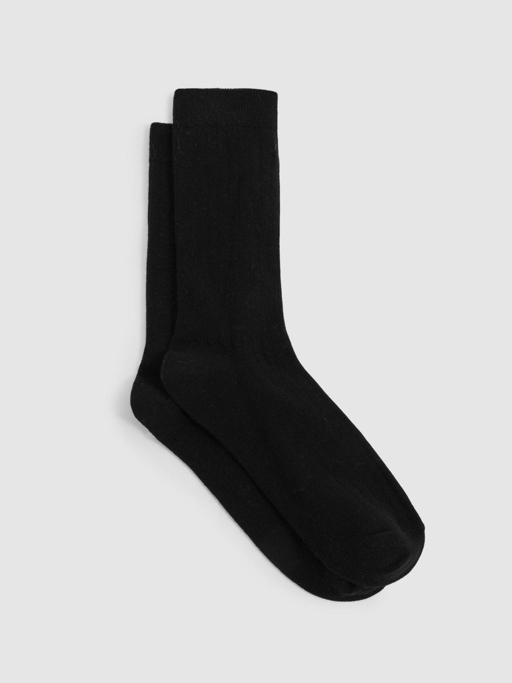 Cotton Blend Ribbed Loafer Socks Black | Womens