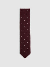 Silk Knitted Pin-Dot Tie Burgundy | Mens