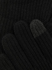 Ribbed-Merino Touchscreen Gloves Black | Mens
