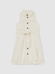 9-13 yrs Tie-Waist Collared Dress Ivory | Children