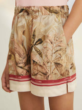 9-13 yrs | NYBG Satin Floral-Print Shorts Khaki | Children