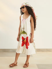 9-13 yrs | NYBG Floral Maxi Dress With Linen Ivory | Children