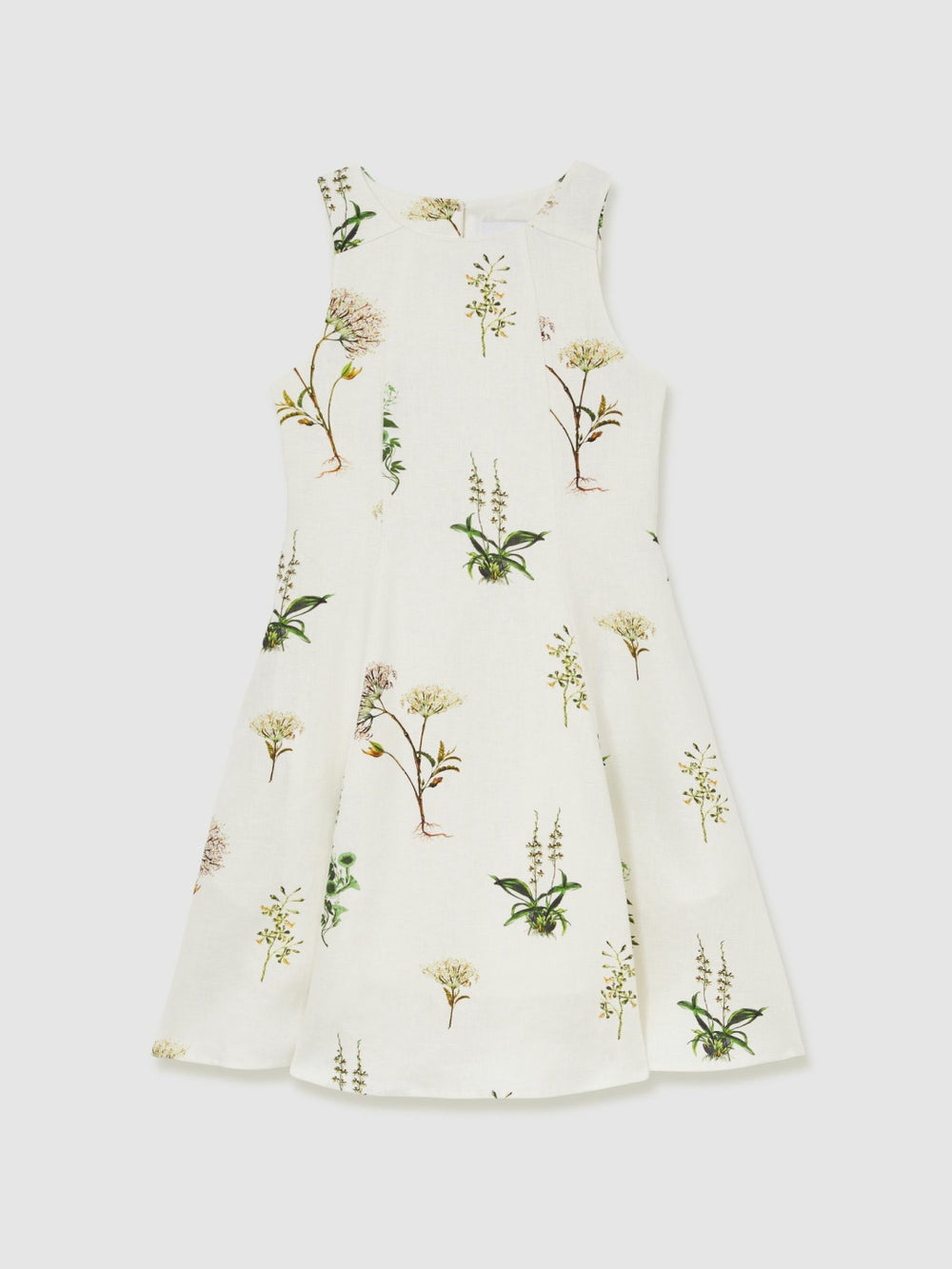 13-14 yrs | NYBG Linen Floral Flared Dress Ivory | Children