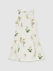 13-14 yrs | NYBG Linen Floral Flared Dress Ivory | Children