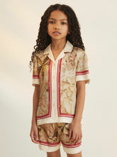 9-13 yrs | NYBG Satin Floral-Print Shirt Khaki | Children