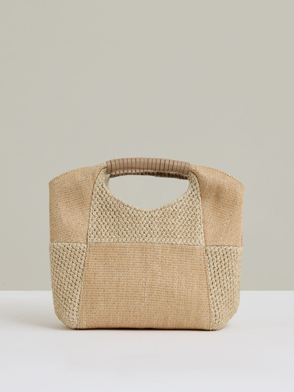 Raffia Patchwork Clutch Bag Natural | Womens