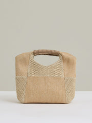 Raffia Patchwork Clutch Bag Natural | Womens