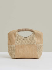 Raffia Patchwork Clutch Bag Natural | Womens