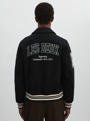 Les Deux Wool-Blend Varsity Jacket Black | Mens