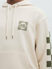 Les Deux 100% Cotton Goods Print Hoodie Ivory/Green | Mens