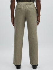 Les Deux Drawstring Trousers Green/Ivory | Mens