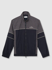 Les Deux Printed Track Jacket Dark Navy | Mens