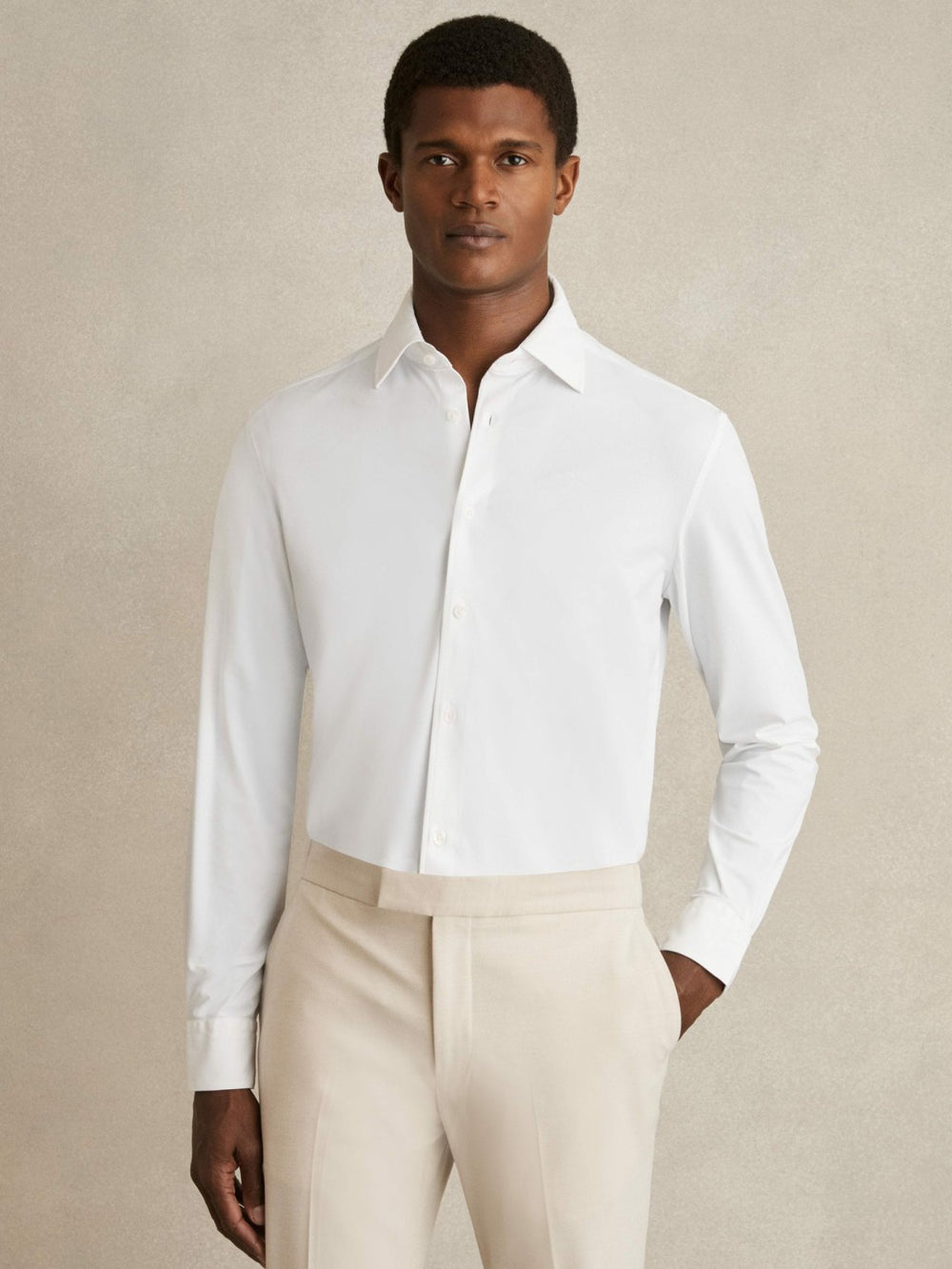 Long-Sleeve Travel Shirt White | Mens