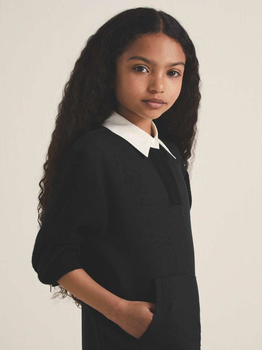 4-9 yrs | Les 100 Ciels Polo Sweatshirt Black | Children