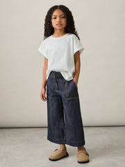 13-14 yrs Cotton-Linen Wide Leg Trousers Indigo | Children