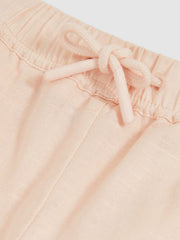 Cotton-Linen Drawstring Trousers Pink | Children