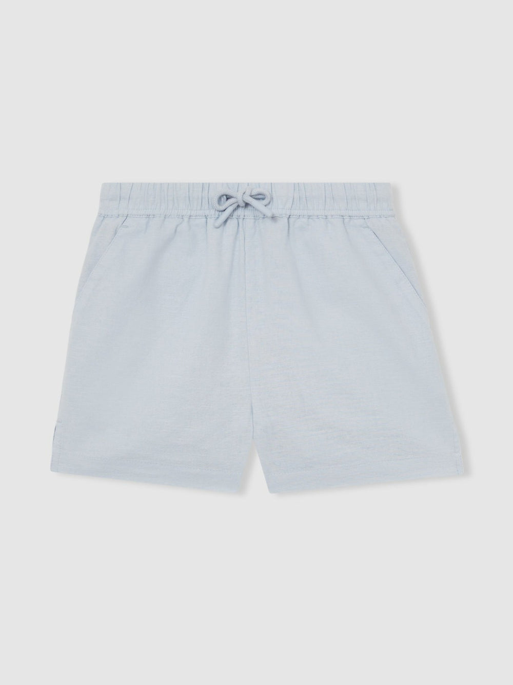 13-14 yrs Cotton-Linen Drawstring Shorts Soft Blue | Children