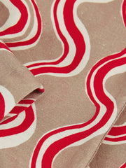 Cotton Linen Printed Trousers Red | Children