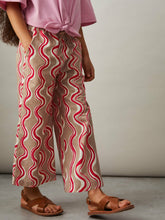 Cotton Linen Printed Trousers Red | Children