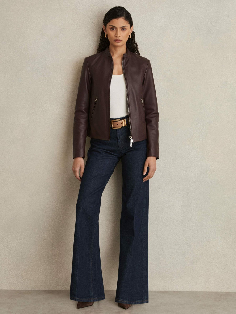 Paige Petite Wide-Leg Jeans Dark Edinburgh Blue | Womens