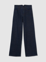 Paige Petite Wide-Leg Jeans Dark Edinburgh Blue | Womens
