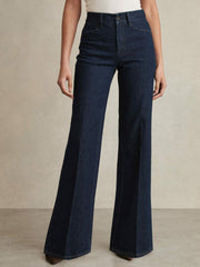 Paige Petite Wide-Leg Jeans Dark Edinburgh Blue | Womens
