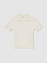 13-14 yrs Rib-Knit Polo Top Ivory | Children